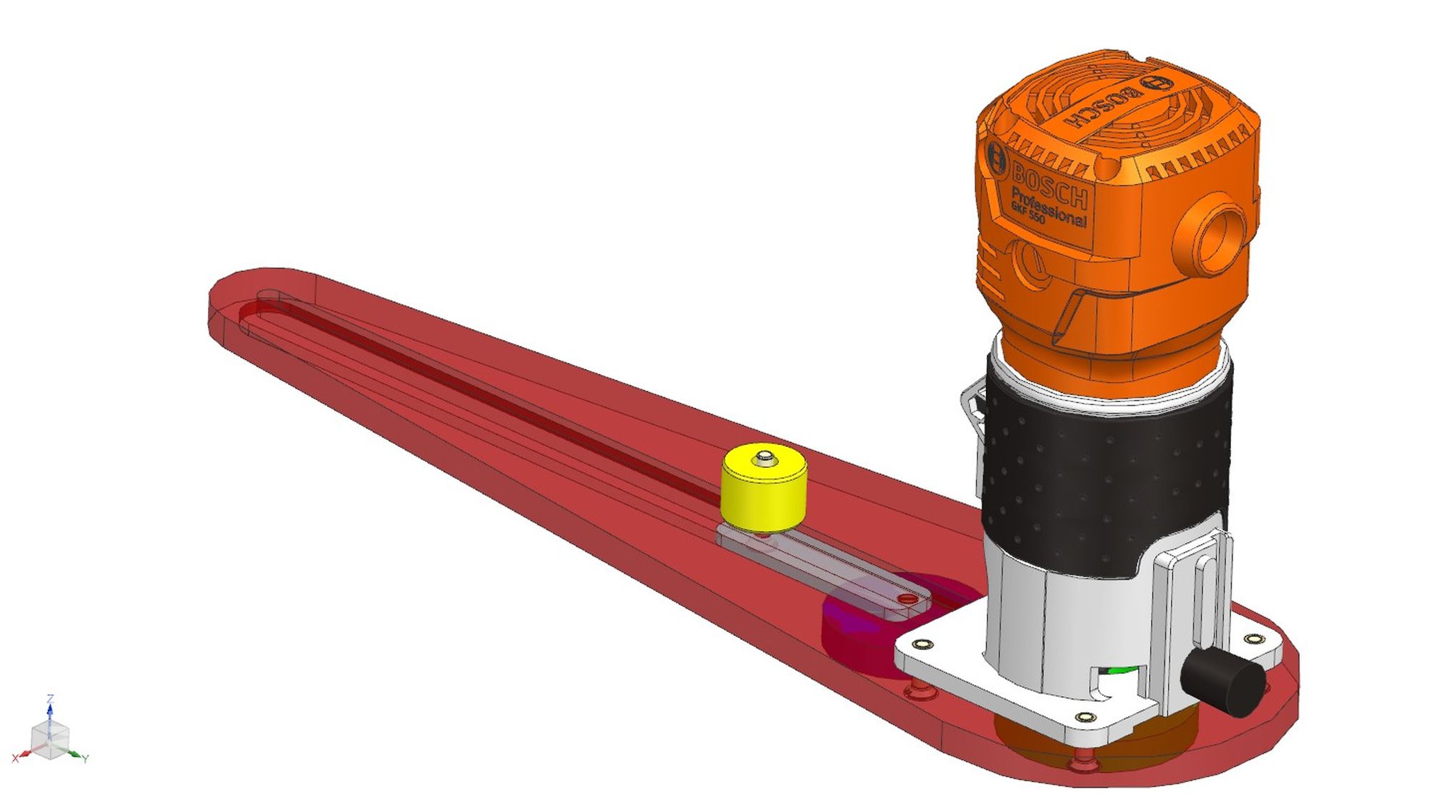 homemade circle cutter -router jig 3D model