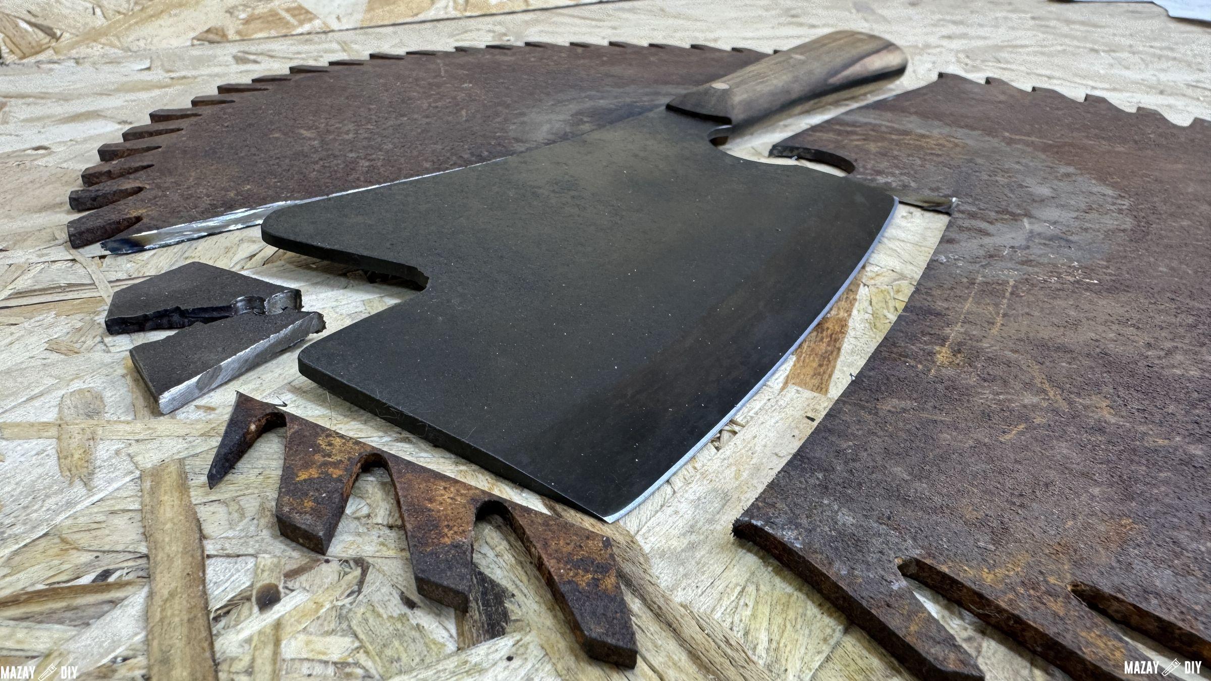 meat cleaver knife from saw