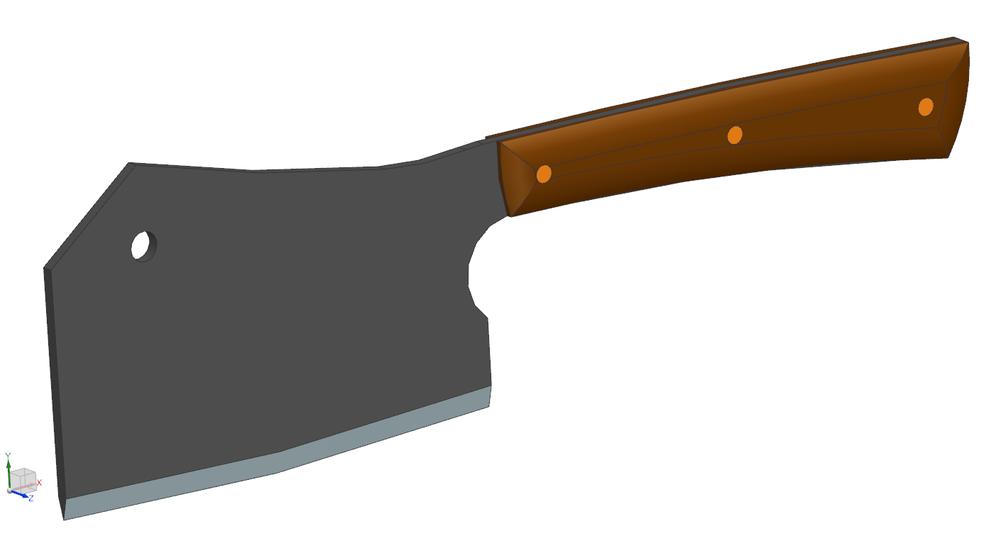 Large meat cleaver 3D CAD model