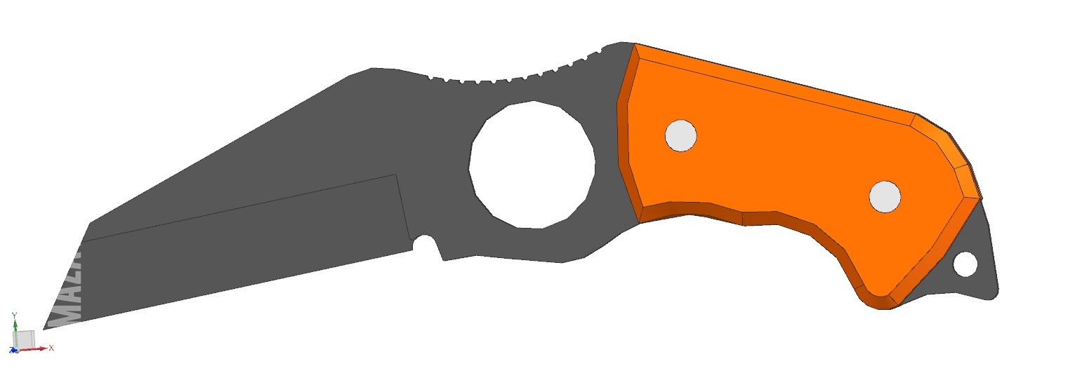 DIY spyderco knife 3d cad model