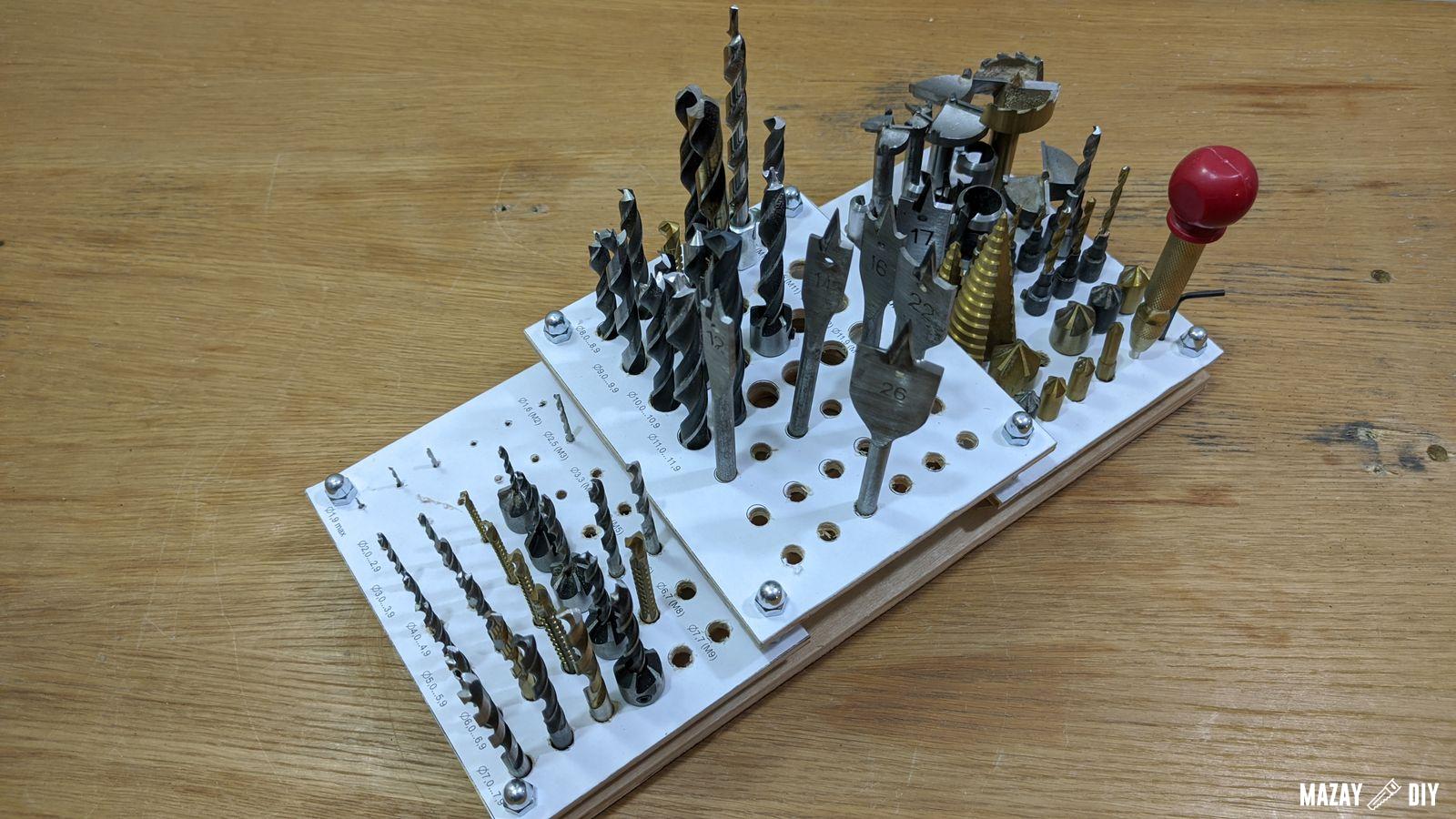 DIY Drill Bit Storage Rack — Free printable templates and 3D model