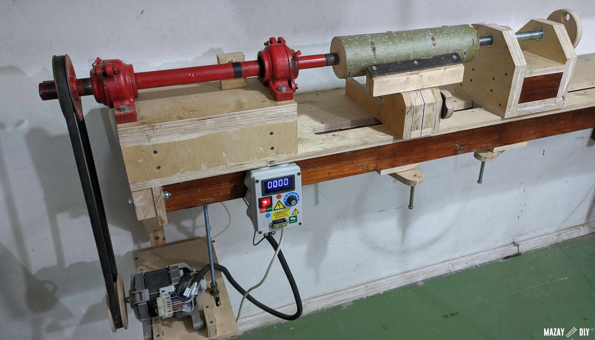 Homemade wood Lathe machine — Free Plans and 3D model