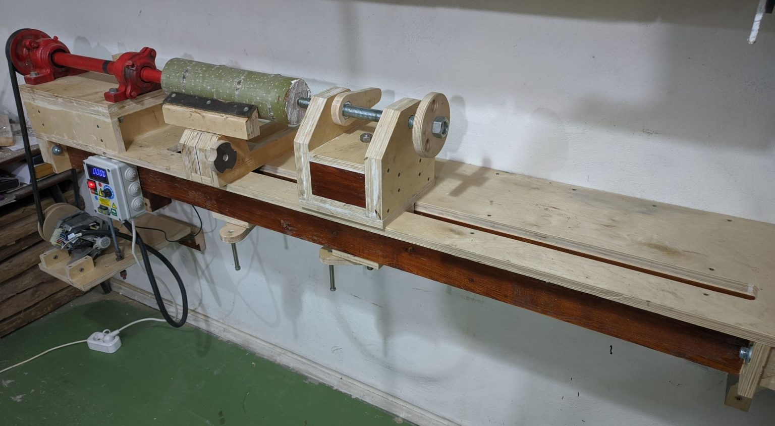 Homemade wood Lathe machine — Free Plans and 3D model