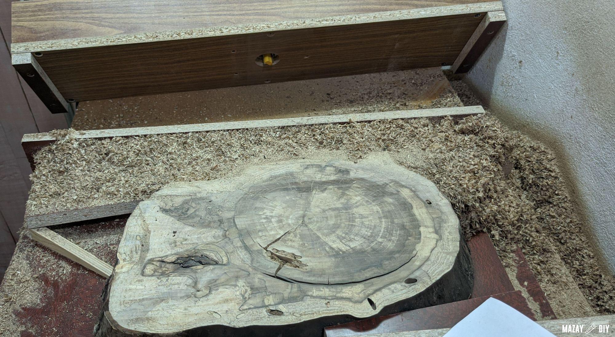wood slab after flattering